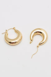 Thick Medium Hoop Earrings Gold Plated